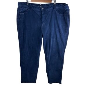 Lane Bryant Navy Blue Corduroy Pants Womens Size 28 Cotton Blend Stretch